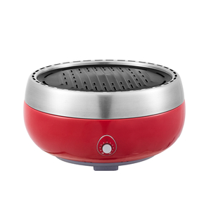 Barbecue au charbon de bois sans fum&eacute;e avec souffleur aliment&eacute; par batterie et accessoires polyvalents