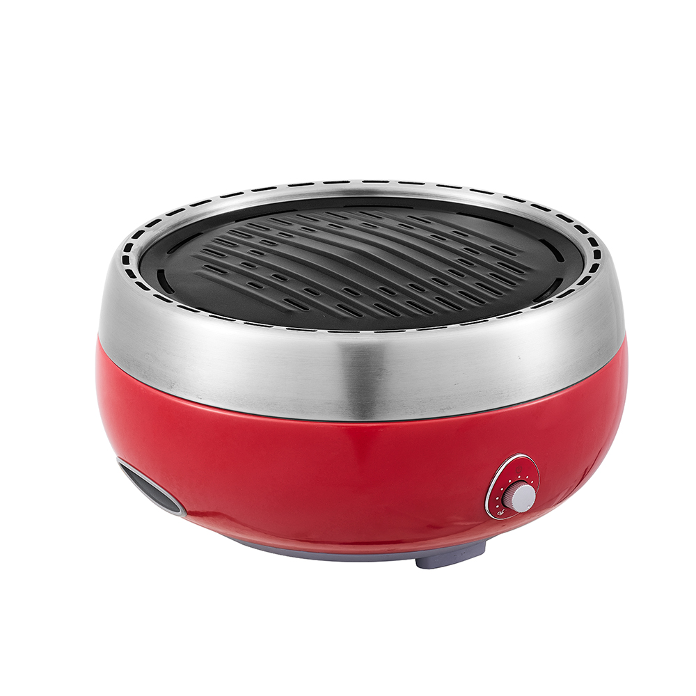 Rookloze houtskoolgrill met ventilator op batterijen en veelzijdige accessoires